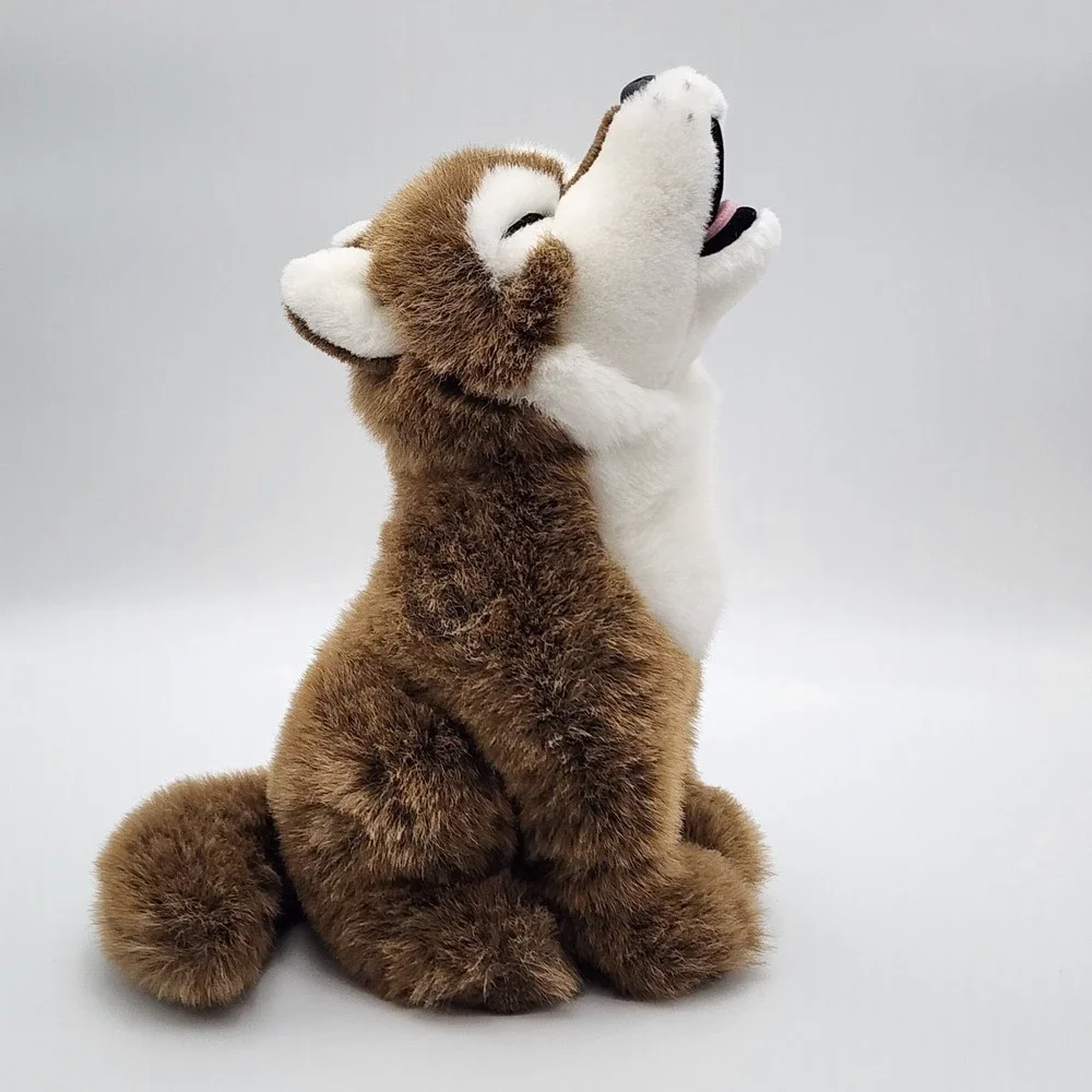 The Stuffed Animal House Howling Coyote Plush Brown White Soft Toy 12